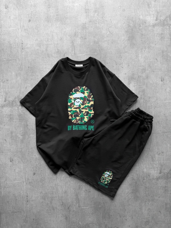 BAPE ŞORTLU TAKIM SİYAH