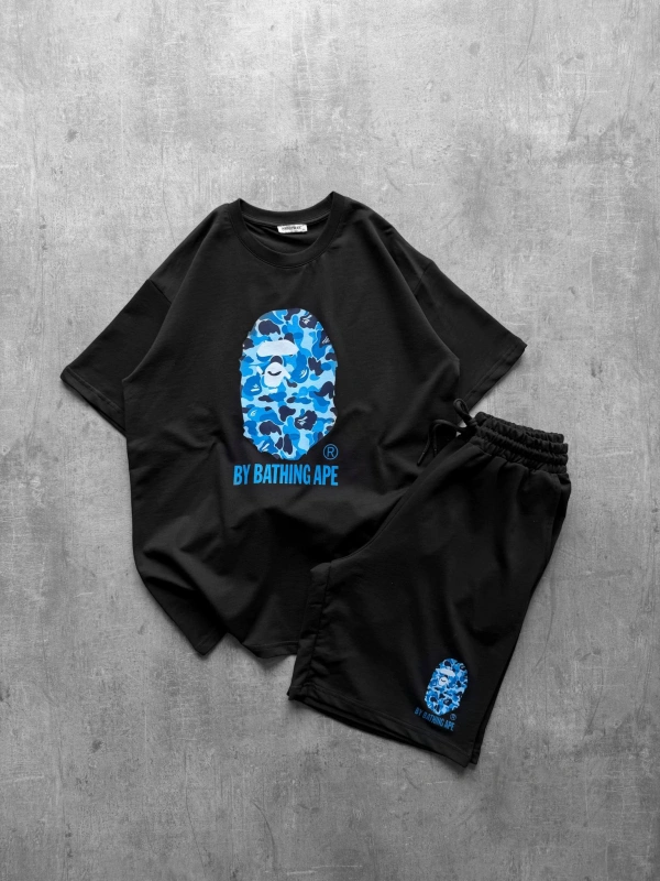 BAPE ŞORTLU TAKIM SİYAH