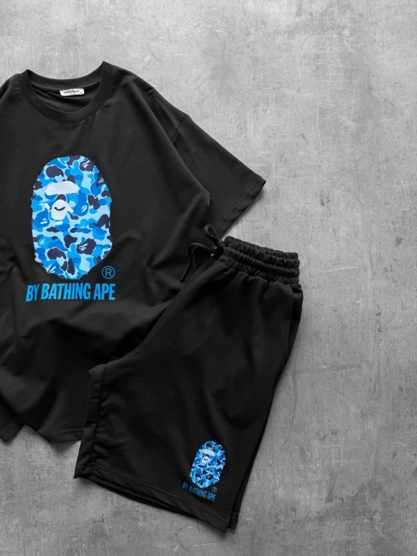 BAPE ŞORTLU TAKIM SİYAH