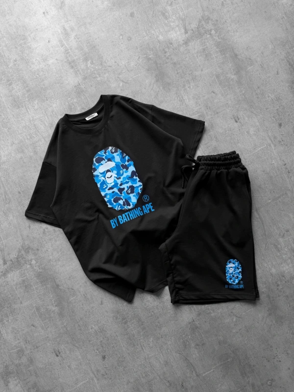 BAPE ŞORTLU TAKIM SİYAH