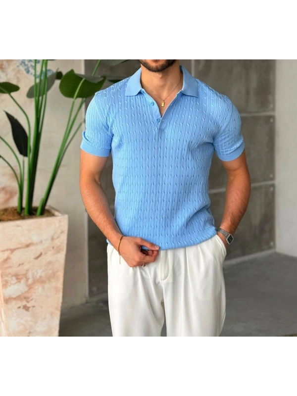 CASUAL TRİKO POLO YAKA BEBE MAVİSİ