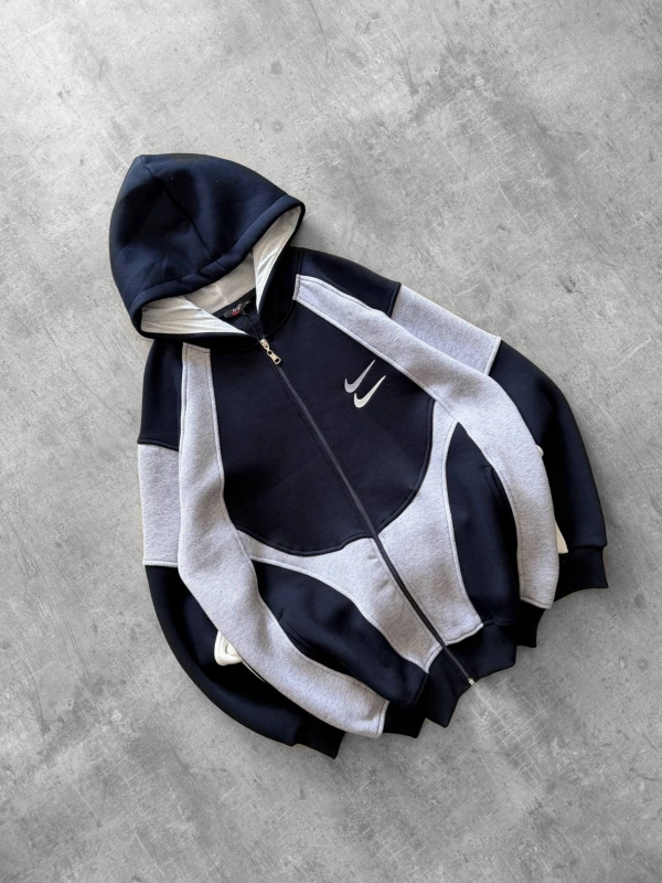 Double Logo Oversize Hırka Lacivert