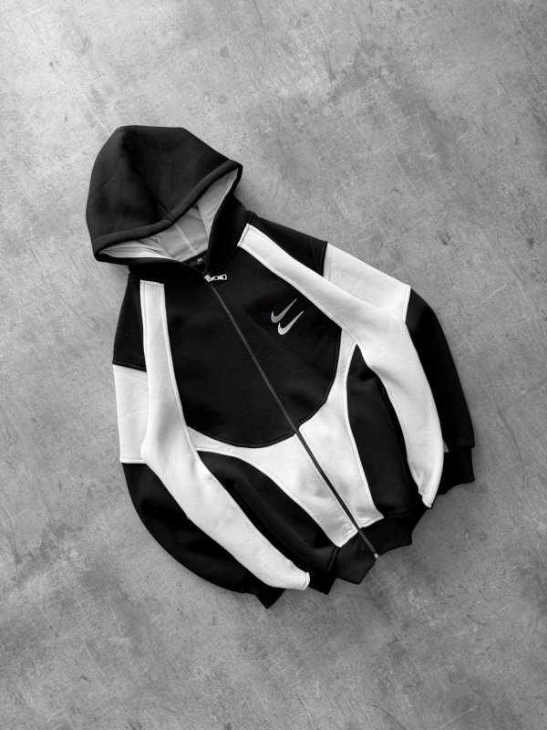 Double Logo Oversize Hırka Siyah