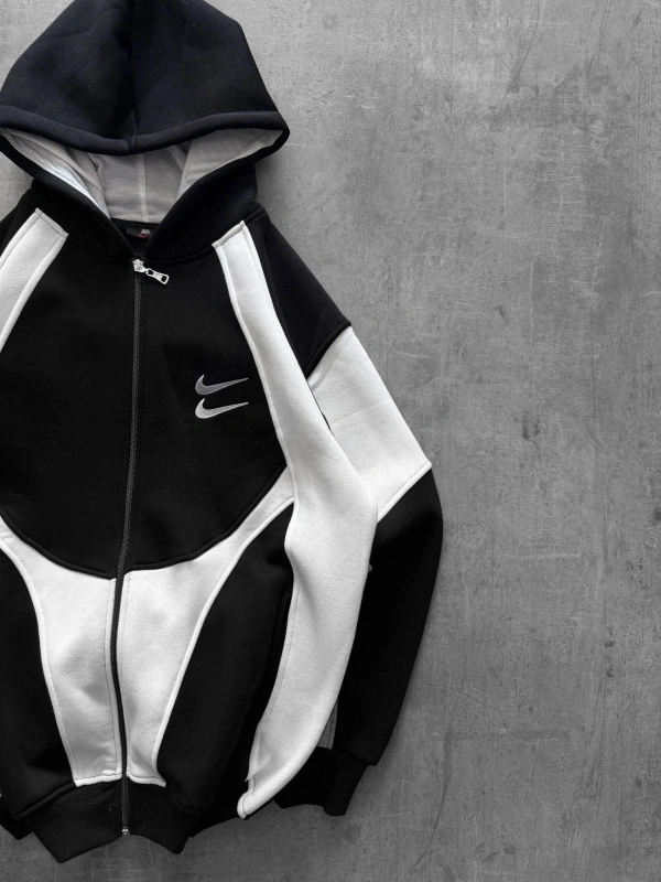 Double Logo Oversize Hırka Siyah