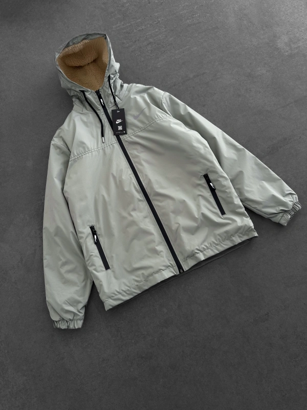 KAPÜŞONLU İÇİ PELUŞ  MONT AÇIK GRİ
