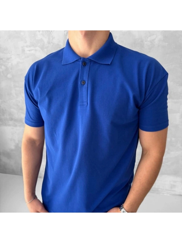 KOLLAR DAR KESİM POLO YAKA MAVİ
