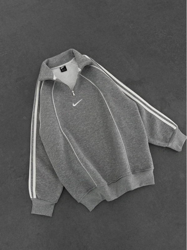 NKE FERMUARLI SWEATSHİRT GRİ