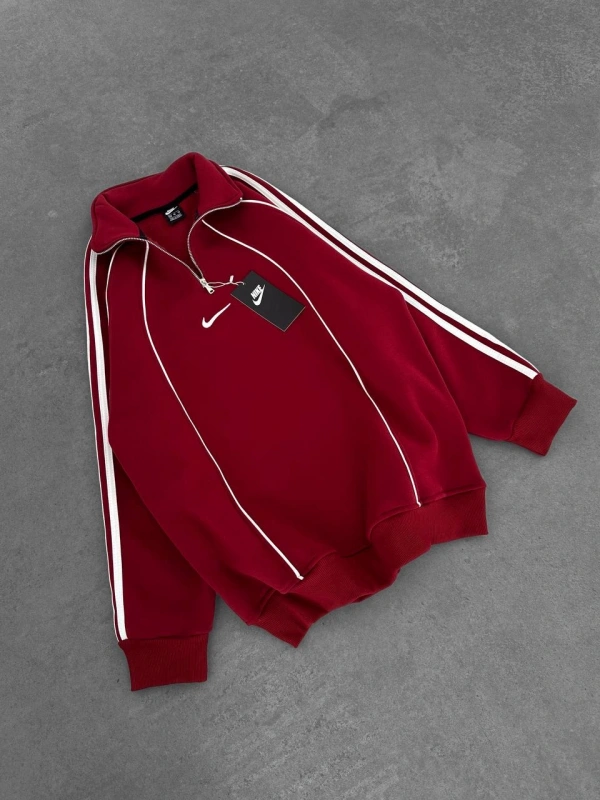 NKE FERMUARLI SWEATSHİRT KIRMIZI