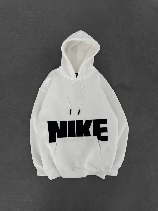 NKE OVERSİZE KAPÜŞONLU SWEATSHİRT BEYAZ