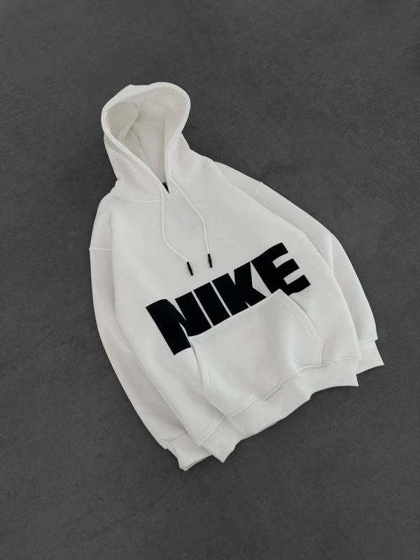 NKE OVERSİZE KAPÜŞONLU SWEATSHİRT BEYAZ