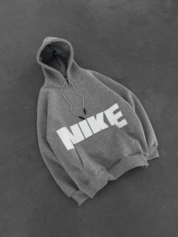 NKE OVERSİZE KAPÜŞONLU SWEATSHİRT GRİ