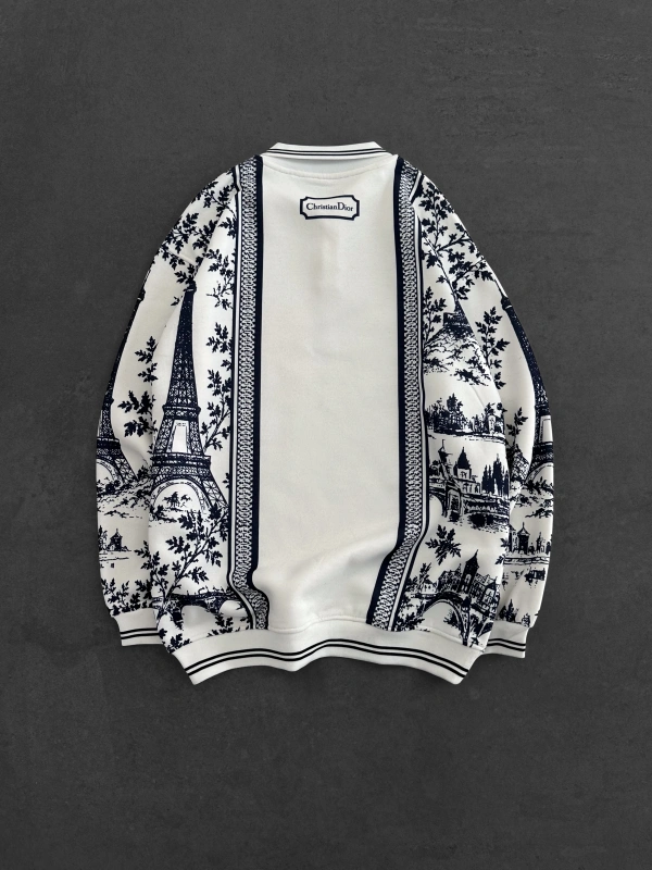 ŞEHİR BASKILI PARİS SWEATSHİRT BEYAZ