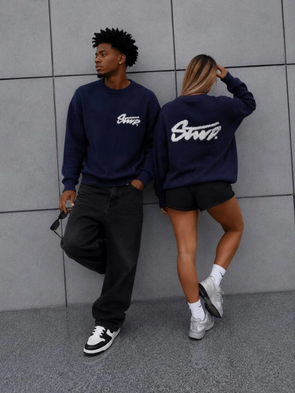 STW BİSİKLET YAKA SWEAT LACİVERT