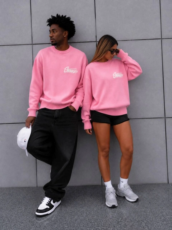 STW BİSİKLET YAKA SWEAT PEMBE