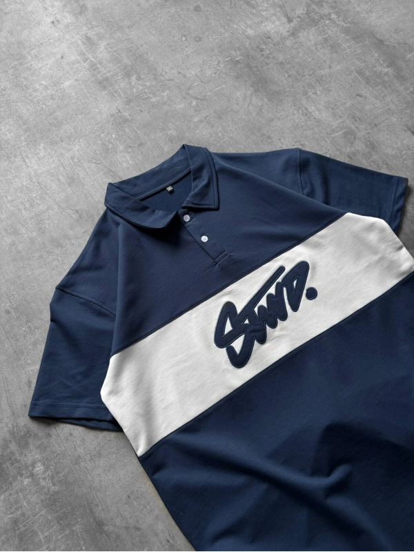 STW POLO YAKA ORTA ŞERİT TSHİRT MAVİ
