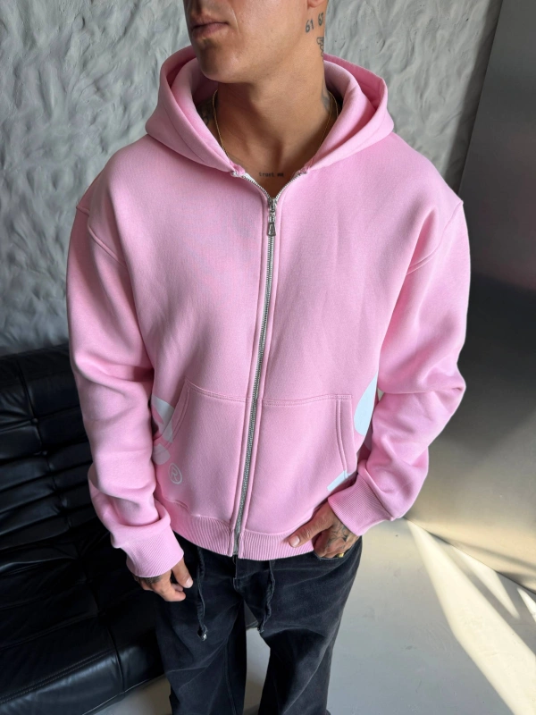 SUPREME OVERSİZE HIRKA PEMBE