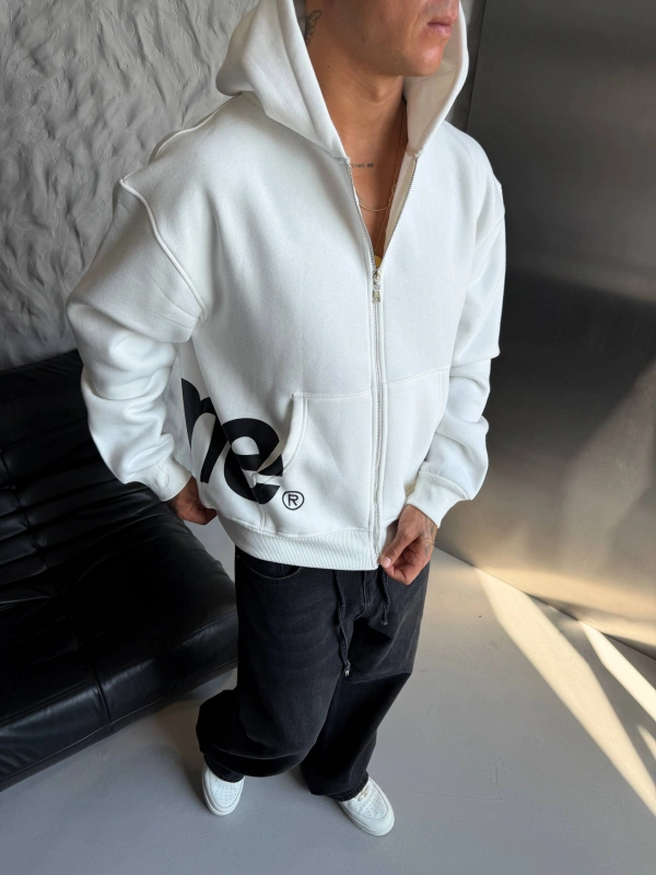 SUPREME OVERSİZE HIRKA BEYAZ