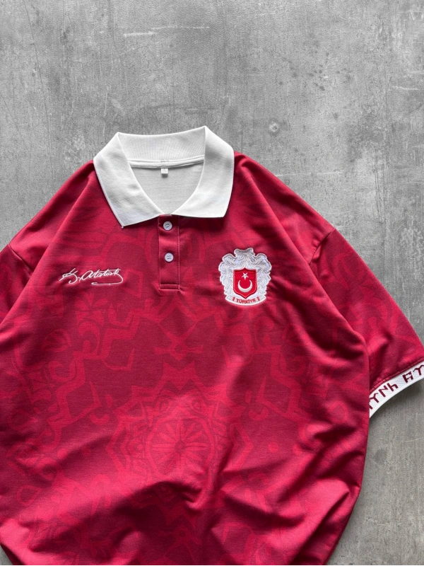 TÜRKİYE ATATÜRK İMZA POLO YAKA TSHİRT
