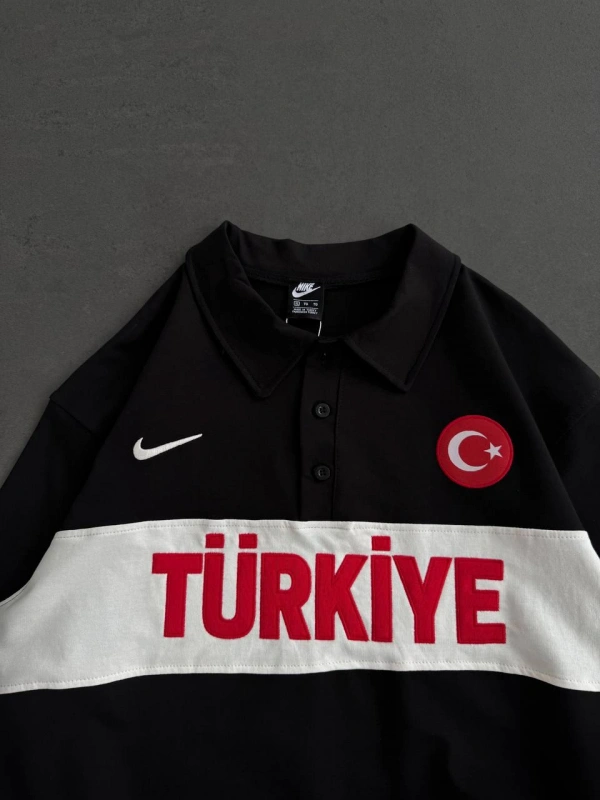 TÜRKİYE ORTA POLO YAKA TSHİRT SİYAH