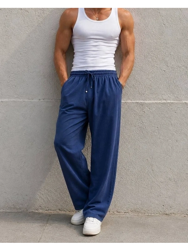 VİSKON KETEN BAGGY PANTOLON LACİVERT