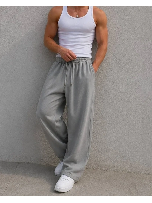 VİSKON KETEN BAGGY PANTOLON GRİ