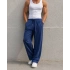 VİSKON KETEN BAGGY PANTOLON LACİVERT