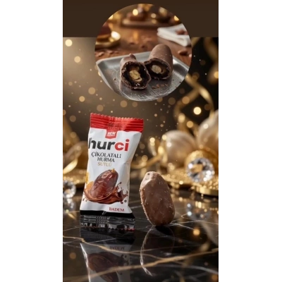 HURCİ SÜTLÜ ÇİKOLATA KAPLI BADEMLİ HURMA 500 GR