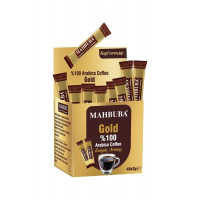 Mahbuba Çözünebilir %100 Arabica Hazır Gold Kahve Tam Kıvamında 48x2gr