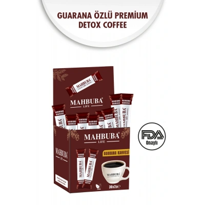 Mahbuba Guarana Özlü Premium Detox Form Diyet Kahve Gün Boyu Enerji 1 Aylık - ( 30 Kullanım ) Net 60gr