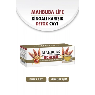 Mahbuba Kinoalı Karışık Detox Diyet Glutensiz Form Bitki Çayı 1 Aylık - ( 30 Kullanım ) Net 60gr