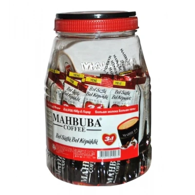 Mahbuba Coffee 3ü1 AradaSütlü Köpüklü Kavanoz Kahve Bardak Hediyeli 36 x 18 GR + Renkli Kupa