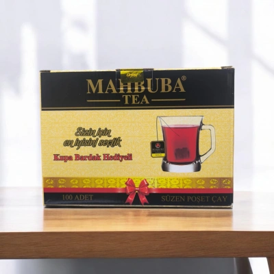 Mahbuba Std 100 Ithal Seylan Sri Lanka Ceylon Kaçak Sallama Süzen Bardak Poşet Siyah Yaprak Çayı 100x2gr + Cam Bardak Hediyeli