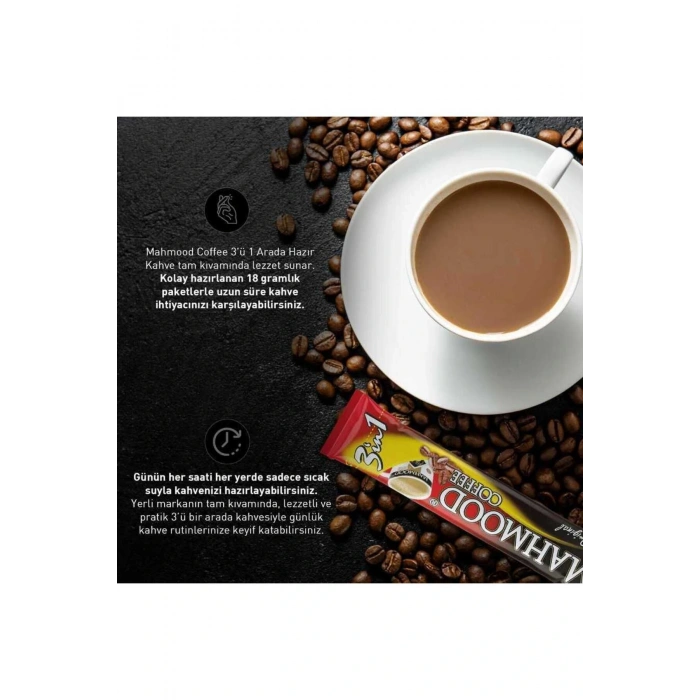 MAHMOOD COFFEE 3Ü1 ARADA HAZIR KAHVE 48 ADET X 18 GR
