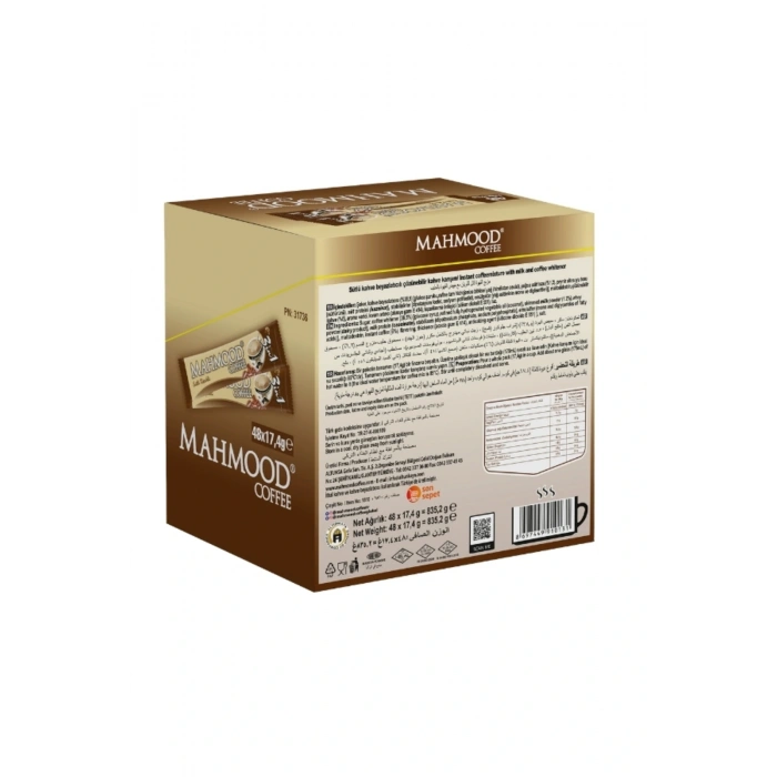 MAHMOOD COFFEE 3Ü1 ARADA SÜTLÜ KÖPÜKLÜ HAZIR KAHVE 48 ADET X 17,4 GR