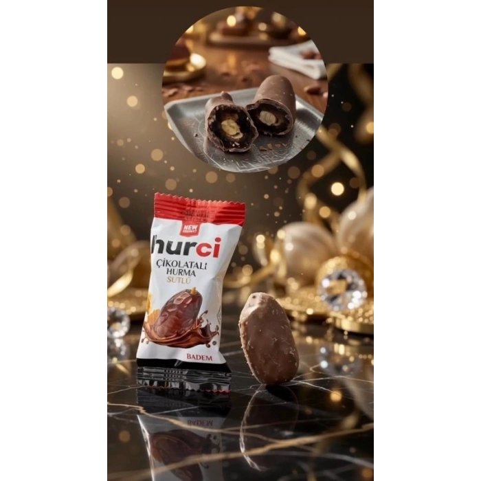 HURCİ SÜTLÜ ÇİKOLATA KAPLI BADEMLİ HURMA 250 GR