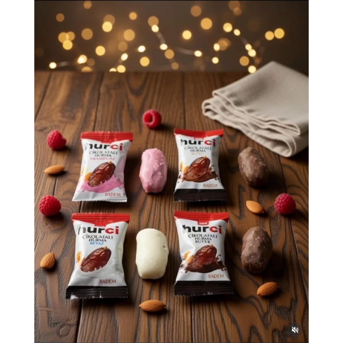 HURCİ SÜTLÜ ÇİKOLATA KAPLI BADEMLİ HURMA 250 GR