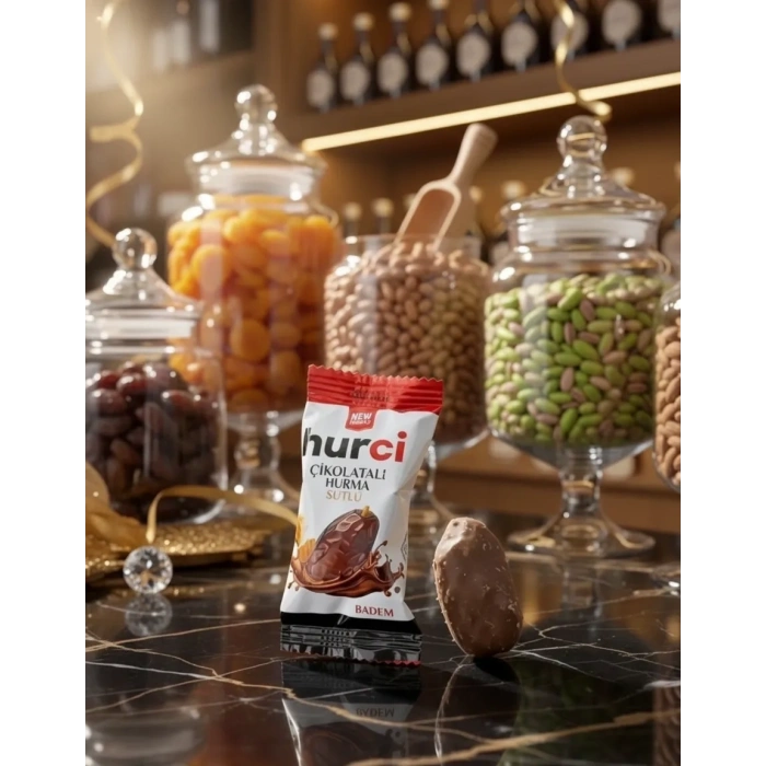 HURCİ SÜTLÜ ÇİKOLATA KAPLI BADEMLİ HURMA 250 GR