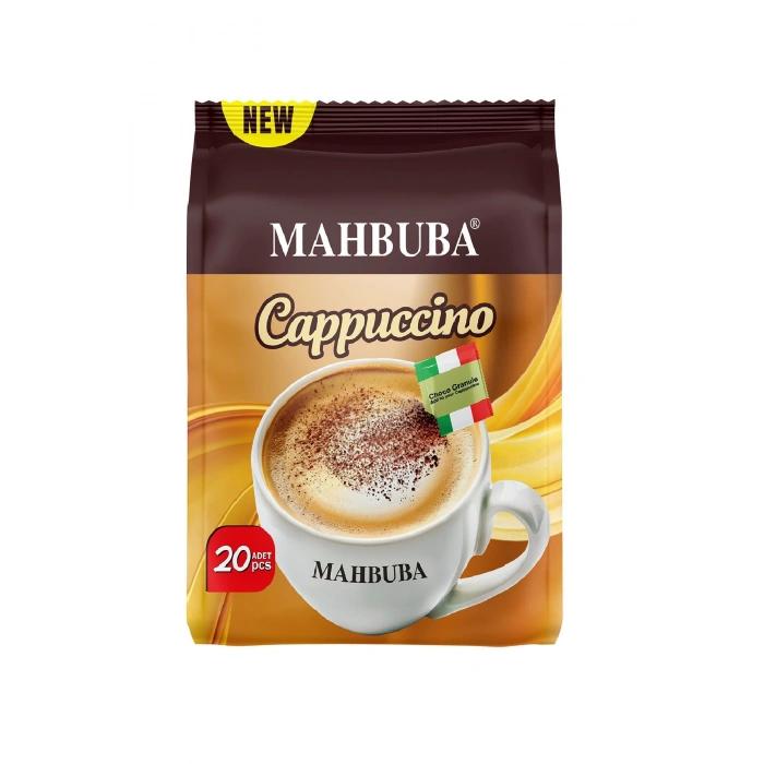Mahbuba Çikolata Soslu Bol Köpüklü Granule Cappuccino Hazır Kahve 20x25gr