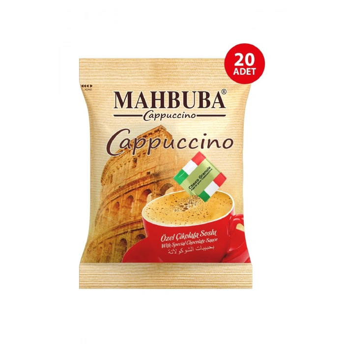 Mahbuba Çikolata Soslu Bol Köpüklü Granule Cappuccino Hazır Kahve 20x25gr