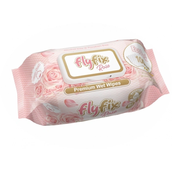 FLYFİX ROSE GÜL KOKULU ISLAK HAVLU 100 ADET X 12 PAKET