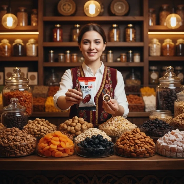 HURCİ BEYAZ ÇİKOLATA KAPLI BADEMLİ HURMA 1000 GR