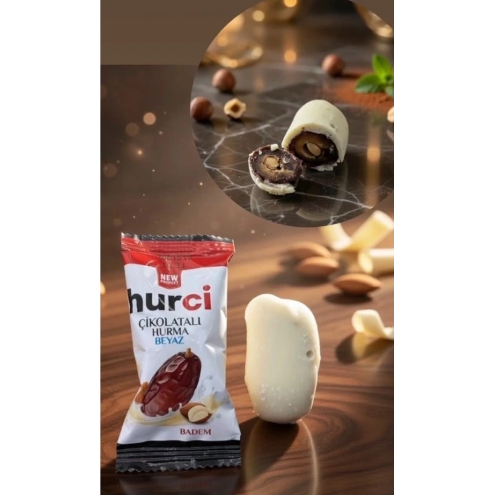 HURCİ BEYAZ ÇİKOLATA KAPLI BADEMLİ HURMA 1000 GR
