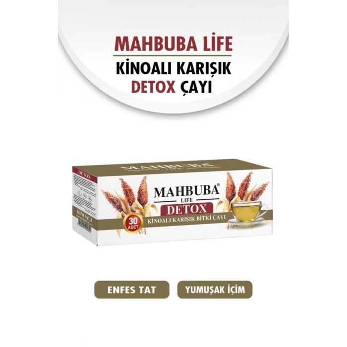 Mahbuba Kinoalı Karışık Detox Diyet Glutensiz Form Bitki Çayı 1 Aylık - ( 30 Kullanım ) Net 60gr