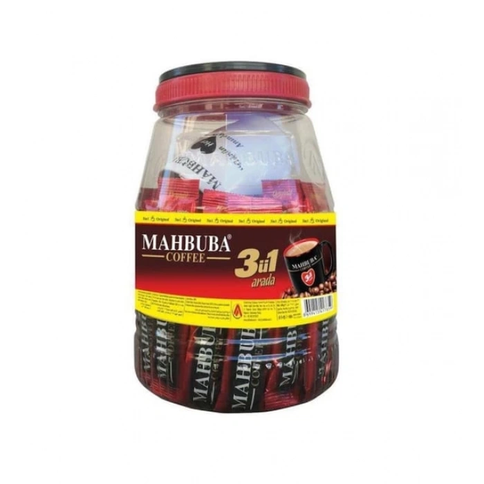 Mahbuba 3ü1 Arada Kavanoz Kahve Bardak Hediyeli 36 x 18 Gr + Renkli Kupa