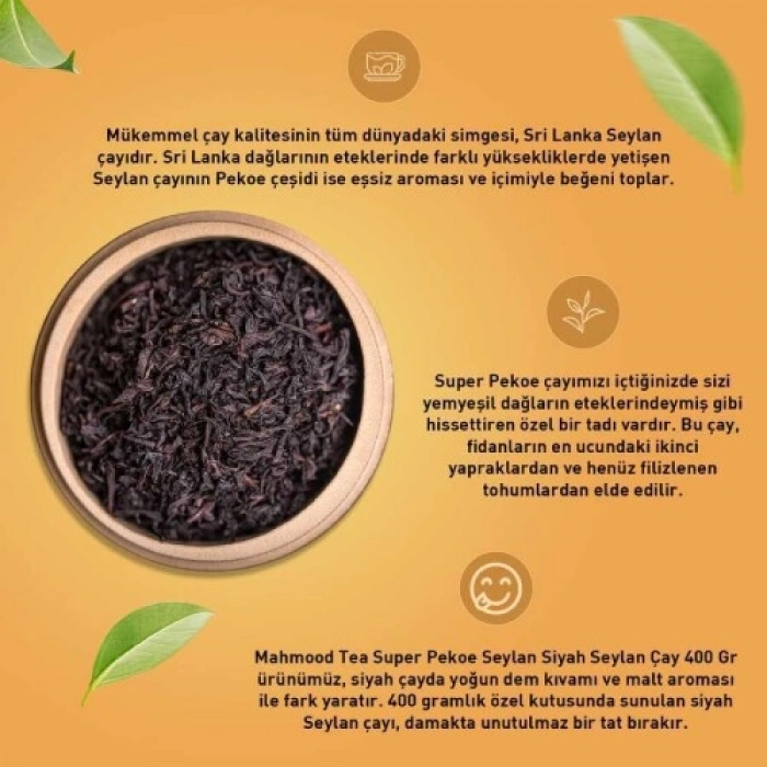 MAHMOOD TEA SUPER PEKOE İTHAL SEYLAN DÖKME ÇAYI 400 GR