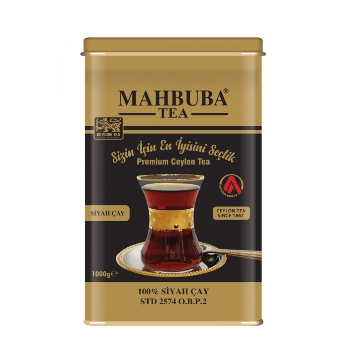 Mahbuba STD 2574 Premium İthal Seylan Sri Lanka Ceylon Kaçak Siyah Yaprak Çayı 1kg Teneke