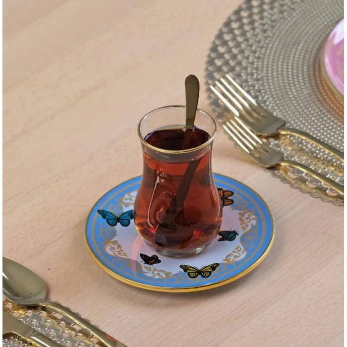 12 parça cam çay seti