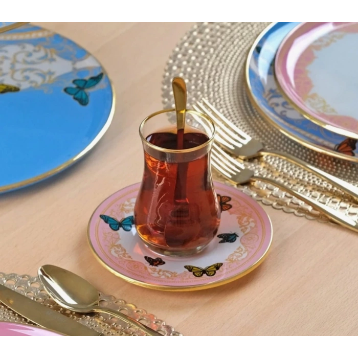 12 parça cam çay seti