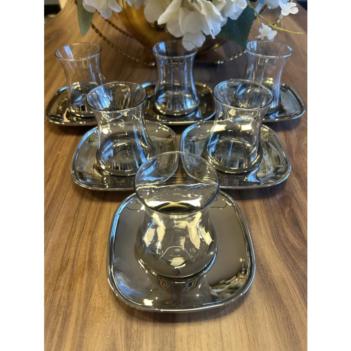 12 parça cam çay seti