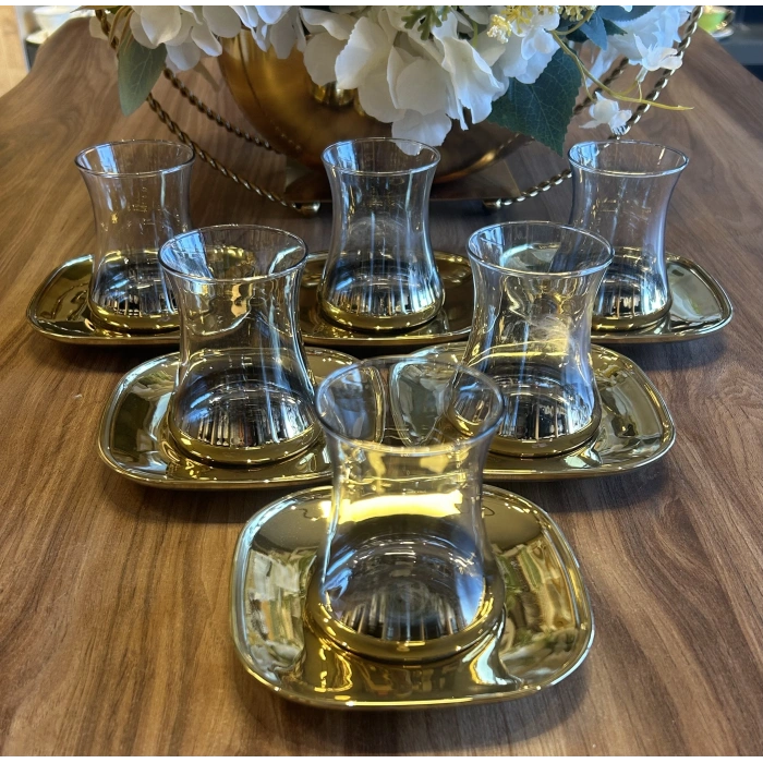 12 parça cam çay seti